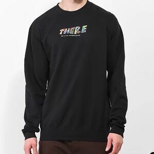 THERE Ruining Skateboarding Black Embroidered Crewneck Sweatshirt